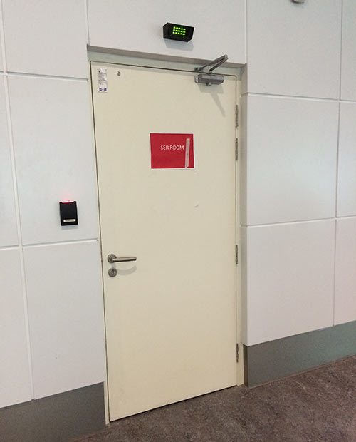 access reader for security door