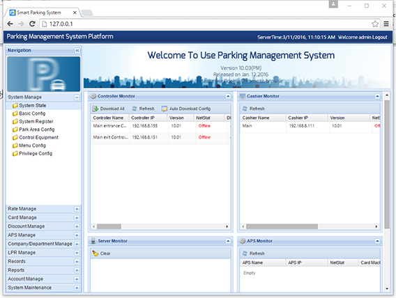 parking management system software